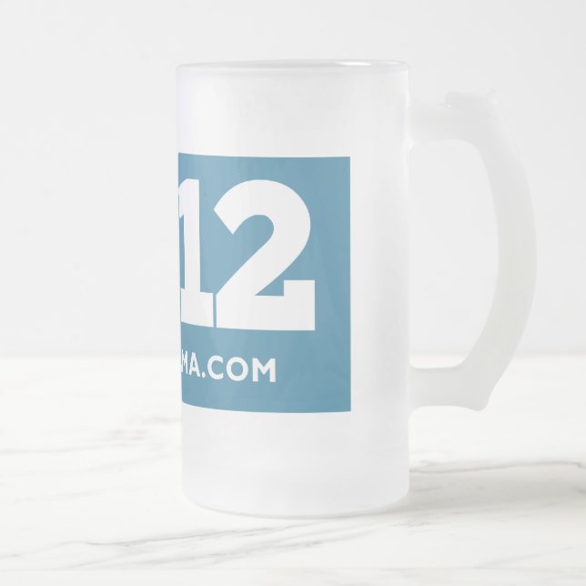 Caneca De Cerveja Vidro Jateado Obama 2012 (Direita)