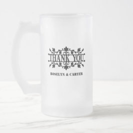Caneca De Cerveja Vidro Jateado Obrigado | Casamento