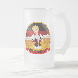 Caneca De Cerveja Vidro Jateado Oktoberfest Bar alemão Maid