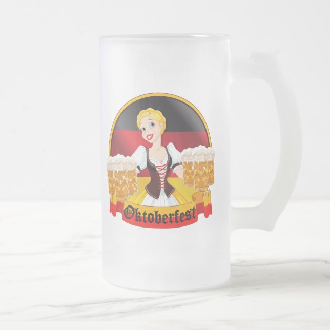 Caneca De Cerveja Vidro Jateado Oktoberfest Bar alemão Maid (Direita)