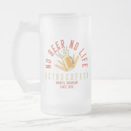 Caneca De Cerveja Vidro Jateado Oktoberfest Funny No Beer No Life