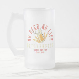 Caneca De Cerveja Vidro Jateado Oktoberfest Funny No Beer No Life