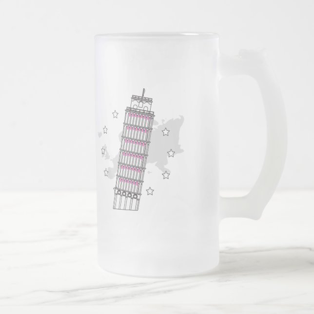 Caneca De Cerveja Vidro Jateado Olá Itália Fosco Glass Beer Mug (Direita)
