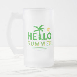 Caneca De Cerveja Vidro Jateado Olá Summer