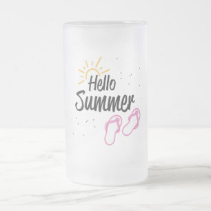 Caneca De Cerveja Vidro Jateado Olá Summer
