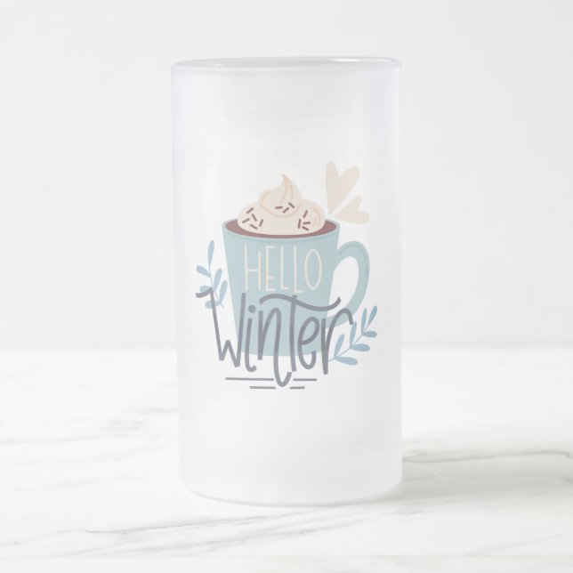 Caneca De Cerveja Vidro Jateado Olá Winter (Centro)
