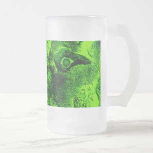 Caneca De Cerveja Vidro Jateado olhando para o verde