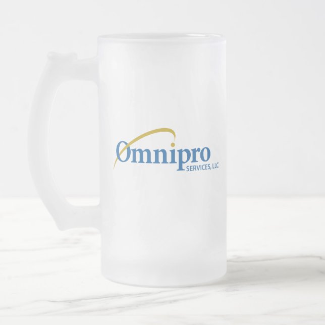 Caneca De Cerveja Vidro Jateado Omnipro Services Fosco Glass Mug (Esquerda)