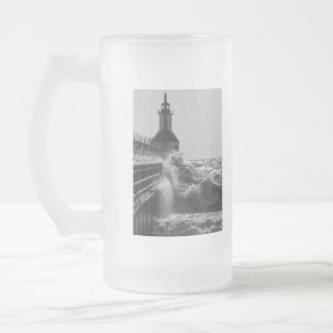 Caneca De Cerveja Vidro Jateado Ondas Feridas Na Rua Joseph Grayscale