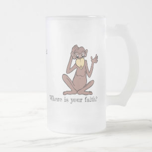 Caneca De Cerveja Vidro Jateado Onde está a sua fé? Customize-a