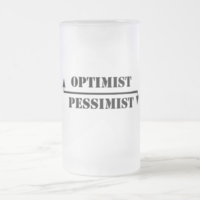 Caneca De Cerveja Vidro Jateado optimista/pessimista (Centro)