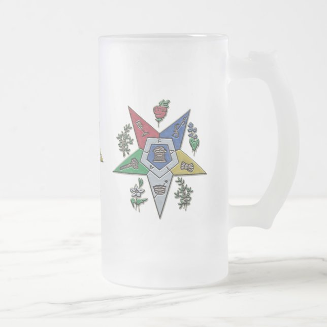 Caneca De Cerveja Vidro Jateado Ordem Da Estrela Oriental (Direita)