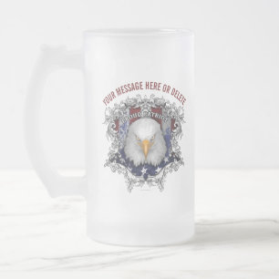 Caneca De Cerveja Vidro Jateado Orgulho de Fosco Patriótico Americano Beer Mug