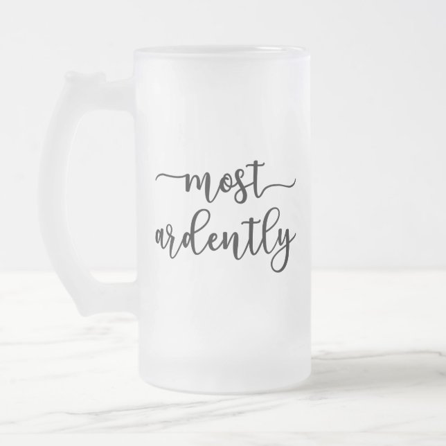 Caneca De Cerveja Vidro Jateado Orgulho E Preconceito, Sr. Darcy - Mais Ardentemen (Esquerda)