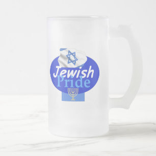 CANECA DE CERVEJA VIDRO JATEADO ORGULHO JUDAICO