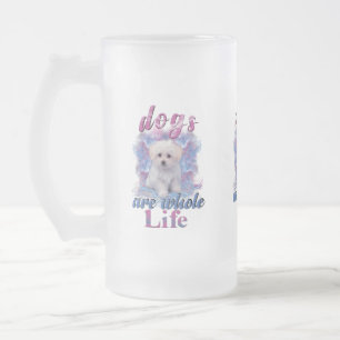 Caneca De Cerveja Vidro Jateado Os Cães São Toda A Vida
