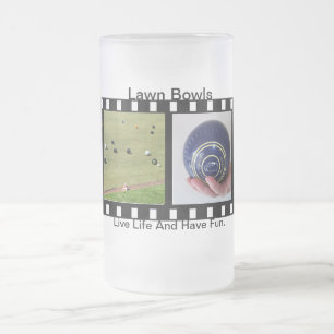 Caneca De Cerveja Vidro Jateado Os Lawn Bowls Se Divertem E Vivem,