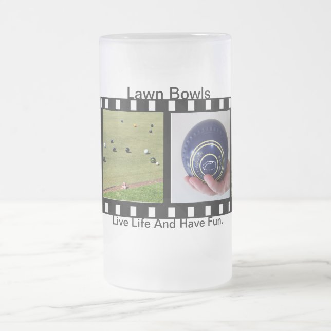 Caneca De Cerveja Vidro Jateado Os Lawn Bowls Se Divertem E Vivem, (Centro)