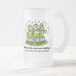 Caneca De Cerveja Vidro Jateado Os olhos irlandeses estão sorrindo