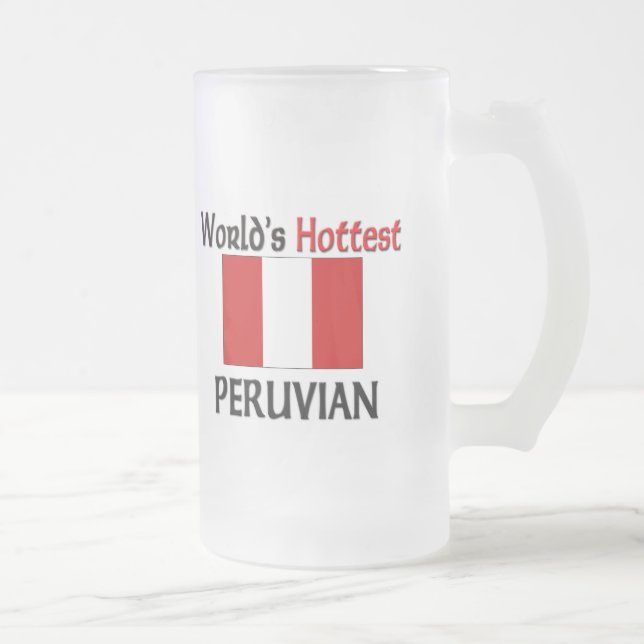Caneca De Cerveja Vidro Jateado Os Peruvian os mais quentes do mundo (Direita)