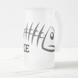 Caneca De Cerveja Vidro Jateado Ossos de peixe