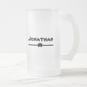 Caneca De Cerveja Vidro Jateado Ótima Ideia de Presente Nome Moderno Rústico Cláss
