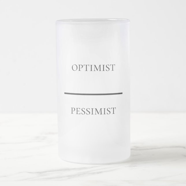 Caneca De Cerveja Vidro Jateado Otimista Engraçado-Pessimista (Centro)