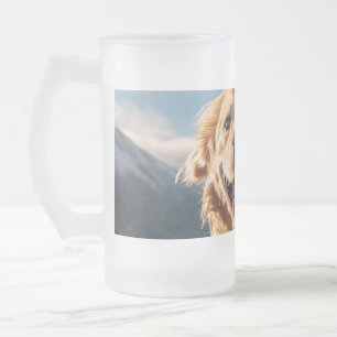 Caneca De Cerveja Vidro Jateado Ouro Feliz em Execução