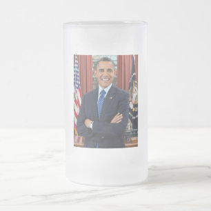 Caneca De Cerveja Vidro Jateado Oval Office Portrait, Obama Barack Presidente dos
