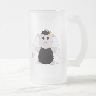 Caneca De Cerveja Vidro Jateado Ovelha Negra Negra Huggable