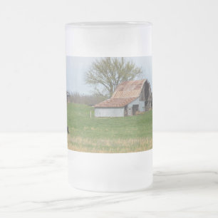 Caneca De Cerveja Vidro Jateado Ozark Antiga Fazenda Fosco