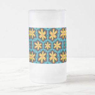 Caneca De Cerveja Vidro Jateado Padrão de Flores de Abstrato Bonito