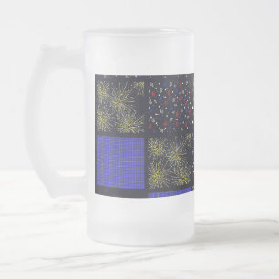 Caneca De Cerveja Vidro Jateado Padrão de patch do quarto de julho - 4 de julho