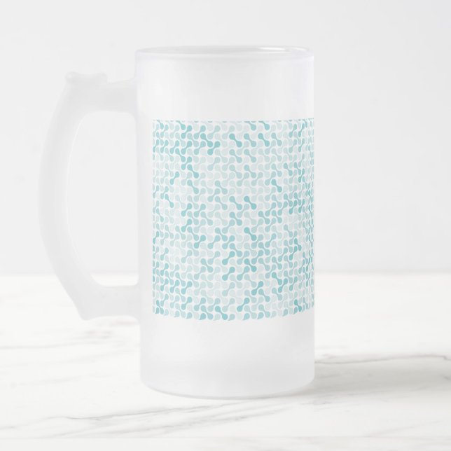 Caneca De Cerveja Vidro Jateado Padrão metabólico azul (Esquerda)