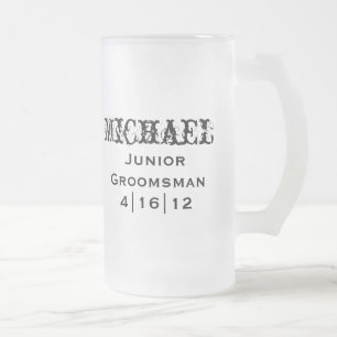 Caneca De Cerveja Vidro Jateado Padrinho de casamento Júnior Personalizado Mug