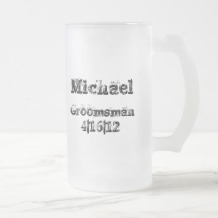 Caneca De Cerveja Vidro Jateado Padrinho de casamento personalizado