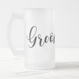 Caneca De Cerveja Vidro Jateado Padrinho Moderno e Elegante