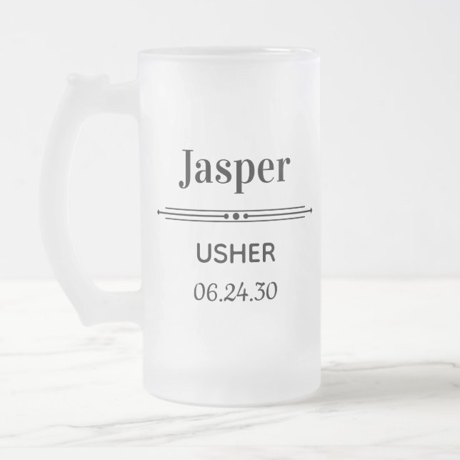 Caneca De Cerveja Vidro Jateado Padrinho Personalizado (Esquerda)
