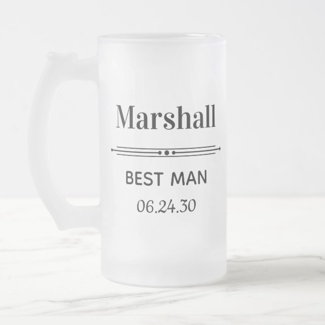 Caneca De Cerveja Vidro Jateado Padrinho Personalizado (Esquerda)