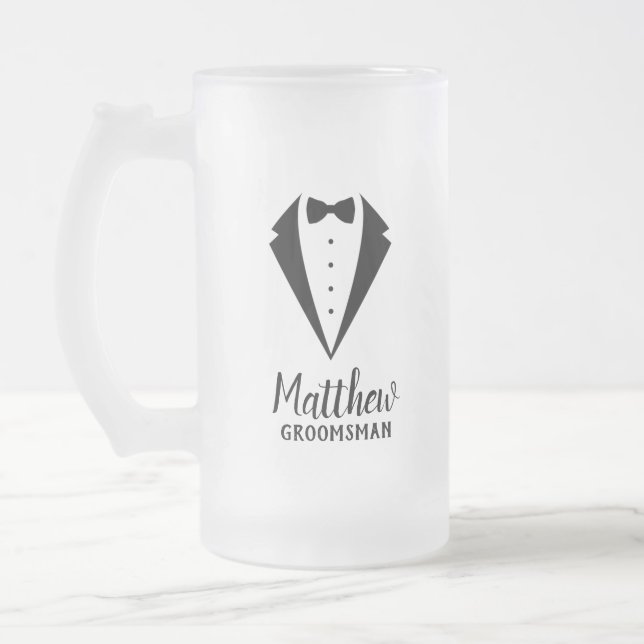 Caneca De Cerveja Vidro Jateado Padrinhos de casamento personalizados (Esquerda)