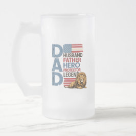 Caneca De Cerveja Vidro Jateado Pai Bandeira Americana Leão Patriótico