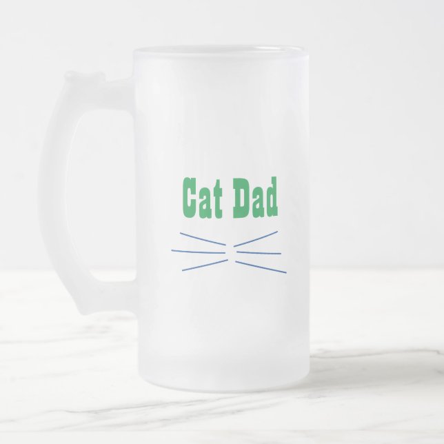 Caneca De Cerveja Vidro Jateado Pai de gatos (Esquerda)
