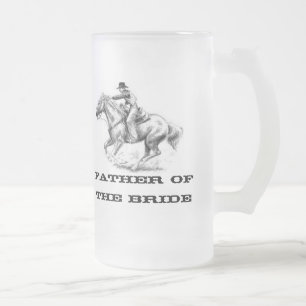 Caneca De Cerveja Vidro Jateado Pai do fosco ocidental da noiva