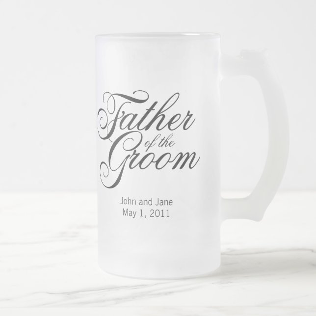 Caneca De Cerveja Vidro Jateado Pai do Groom Mug (Direita)
