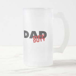Caneca De Cerveja Vidro Jateado Pai fora de serviço (preto)