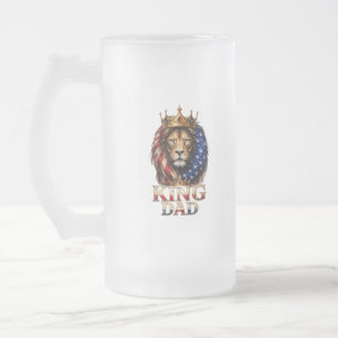 Caneca De Cerveja Vidro Jateado Pai Leão da Bandeira Americana 
