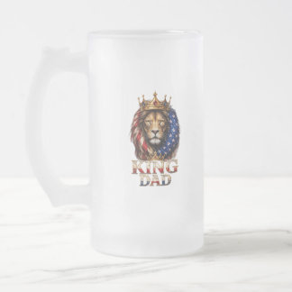 Caneca De Cerveja Vidro Jateado Pai Leão da Bandeira Americana 