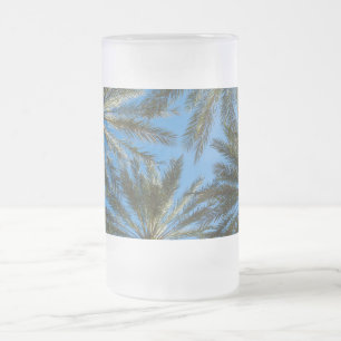 Caneca De Cerveja Vidro Jateado Palm Trees Fosco de Guarda-chuvas