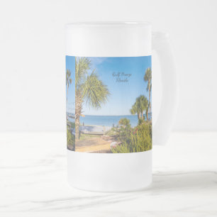 Caneca De Cerveja Vidro Jateado Palmeiras Bayside Morning Fosco Beer Mug