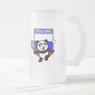 Caneca De Cerveja Vidro Jateado Panda do tênis de Rússia